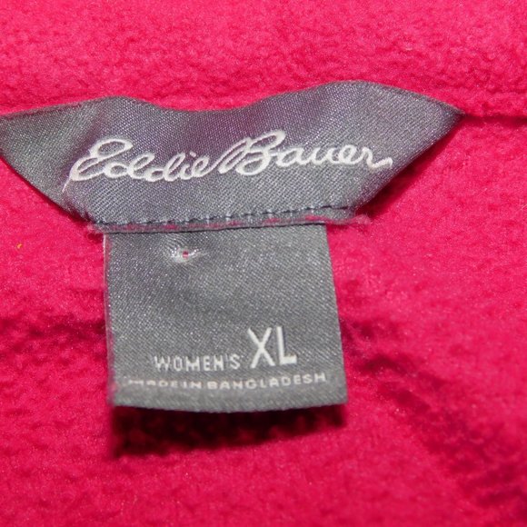 Eddie Bauer Womens XL Pink Pattern 1/4 Zip Quest Fleece Pullover Sweater - Picture 4 of 9